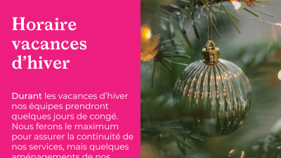 Informations concernant les vacances d'hiver