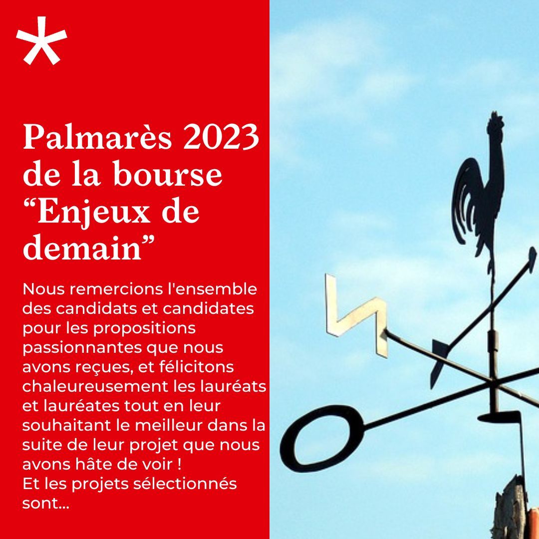 Bourse Enjeux de demain : Palmarès 2023